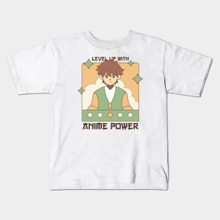 Level Up with Anime Power Kids T-Shirt